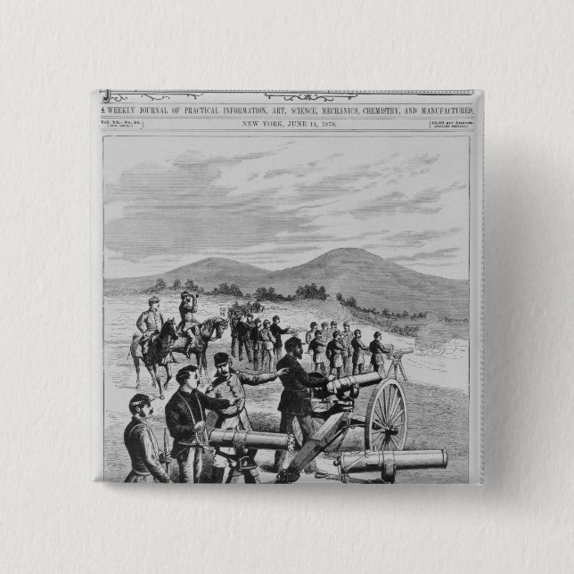 Bóton Quadrado 5.08cm A arma de Gatling do modelo novo (Frente)