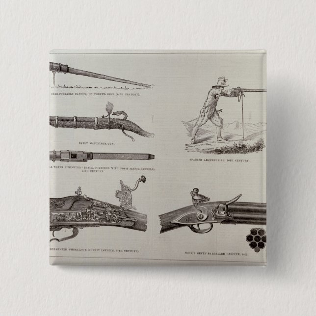 Bóton Quadrado 5.08cm A arma e seu desenvolvimento (Frente)