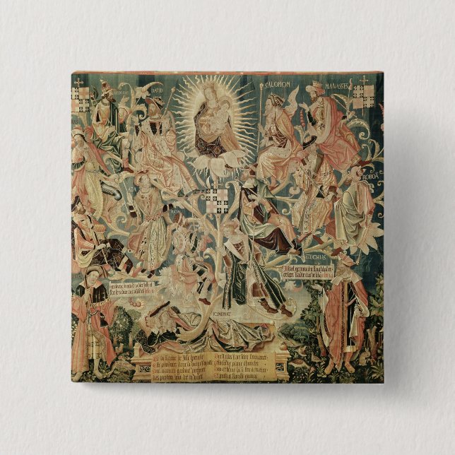 Bóton Quadrado 5.08cm A árvore de Jesse (Frente)