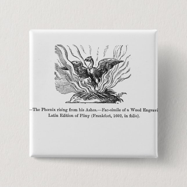 Bóton Quadrado 5.08cm A ascensão de Phoenix de suas cinzas (Frente)