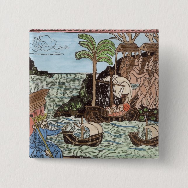 Bóton Quadrado 5.08cm A aterragem de Columbo (Frente)