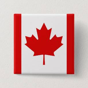 Bóton Quadrado 5.08cm A bandeira da folha de bordo de Canadá