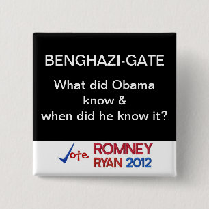 Bóton Quadrado 5.08cm A Benghazi-Porta o que fez Obama sabe? Botão
