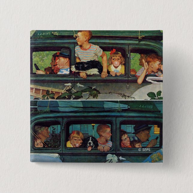 Bóton Quadrado 5.08cm A caminho de Norman Rockwell (Frente)