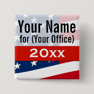 Bóton Quadrado 5.08cm A campanha politica não-partidário cria o seu