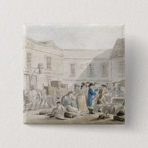 Bóton Quadrado 5.08cm A casa de alfândega em Boulogne (w/c com caneta e