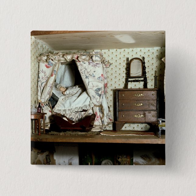 Bóton Quadrado 5.08cm A casa de boneca inglesa (Frente)