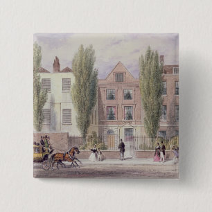 Bóton Quadrado 5.08cm A casa de Fisher, mais baixa rua, Islington, 1838
