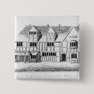 Bóton Quadrado 5.08cm A casa em Stratford-em cima-Avon