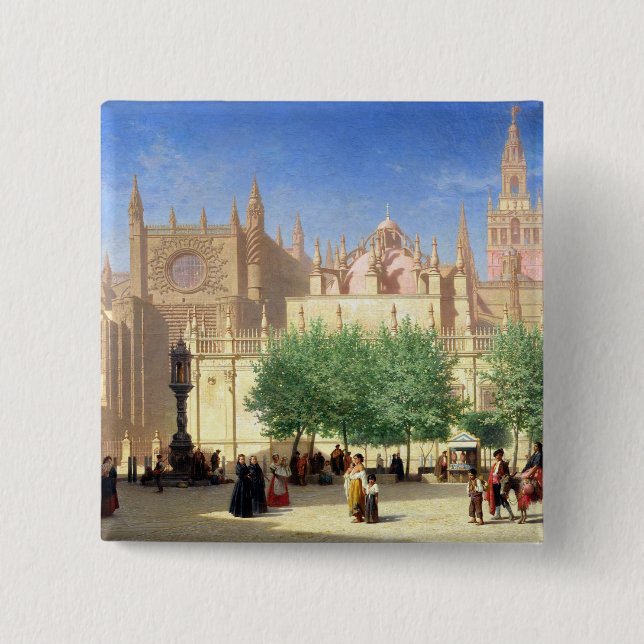 Bóton Quadrado 5.08cm A catedral de Sevilha (Frente)