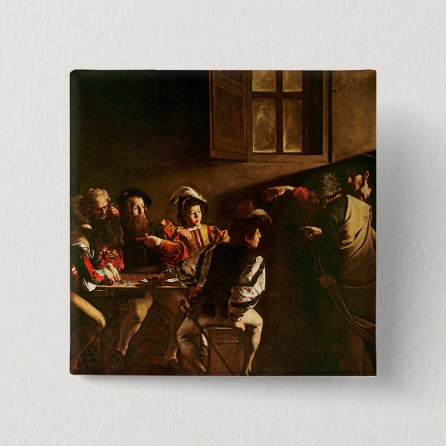 Bóton Quadrado 5.08cm A chamada de St Matthew, c.1598-1601 (Frente)
