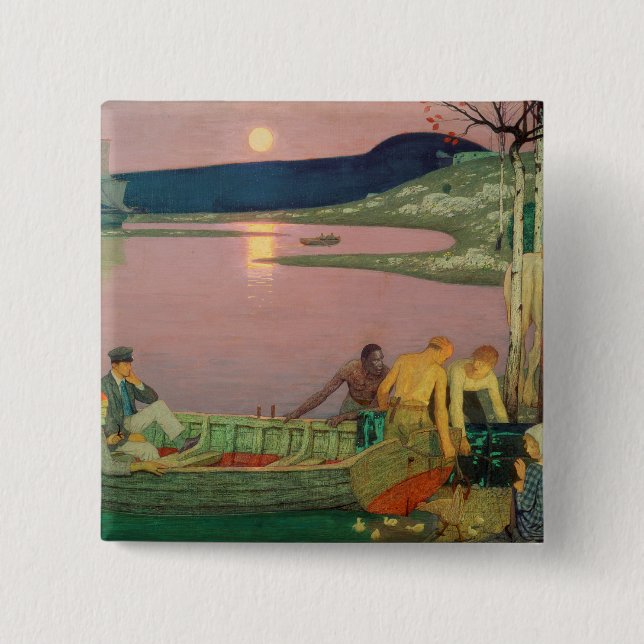 Bóton Quadrado 5.08cm A chamada do mar, 1925 (Frente)