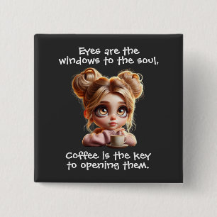 Bóton Quadrado 5.08cm A Chave É Café