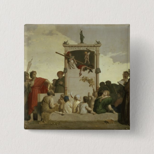 Bóton Quadrado 5.08cm A comédia humana, c.1852 (Frente)