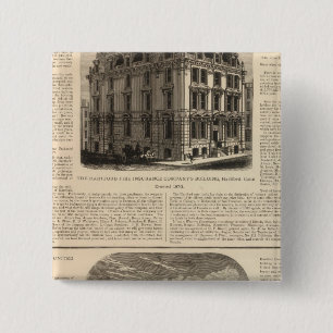 Bóton Quadrado 5.08cm A Companhia de Seguros de Incêndio de Hartford