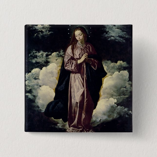 Bóton Quadrado 5.08cm A concepção imaculada, c.1618 (Frente)