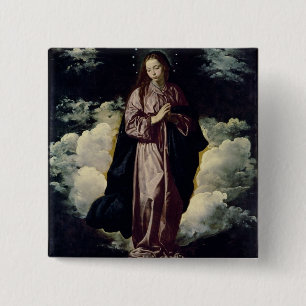 Bóton Quadrado 5.08cm A concepção imaculada, c.1618