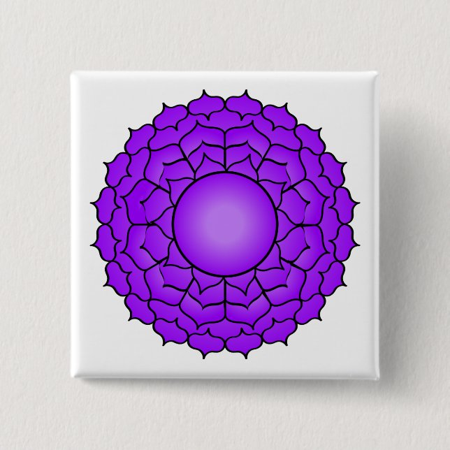 Bóton Quadrado 5.08cm A Coroa Chakra (Frente)