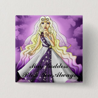 Bóton Quadrado 5.08cm A deusa de maio abençoa-o botão