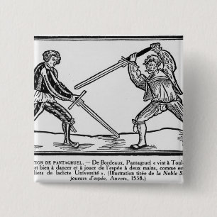 Bóton Quadrado 5.08cm A educação de Pantagruel, ilustração