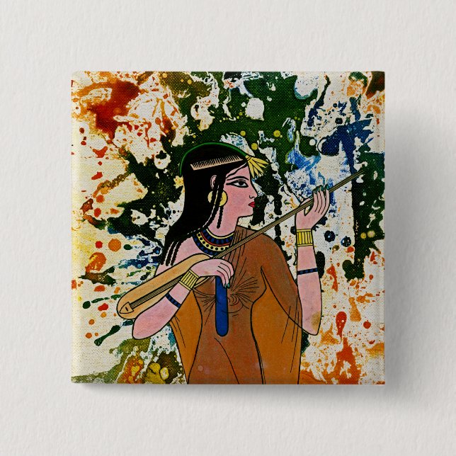 Bóton Quadrado 5.08cm A encantadora egípcia de Michael Moffa (Frente)