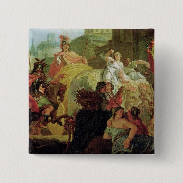 Bóton Quadrado 5.08cm A entrada de Alexander o excelente (Frente)