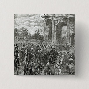 Bóton Quadrado 5.08cm A entrada de Napoleon III e vencedor Emmanuel