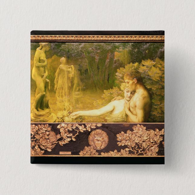 Bóton Quadrado 5.08cm A época dourada, 1897-98 (Frente)