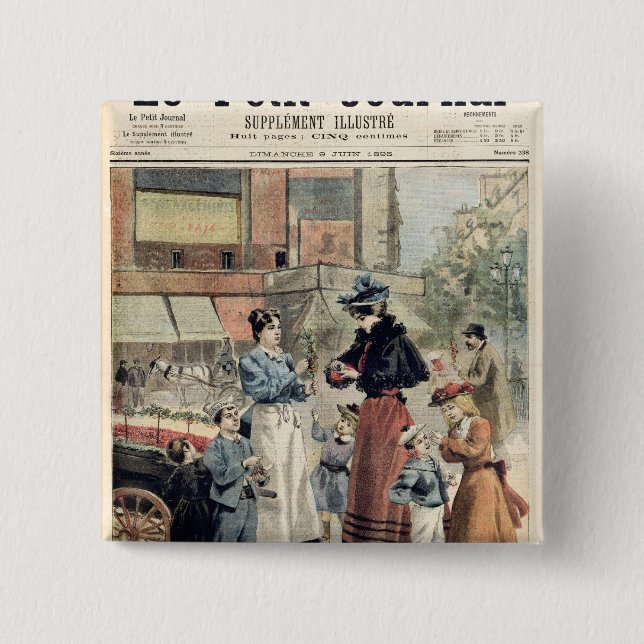 Bóton Quadrado 5.08cm A estação da cereja (Frente)