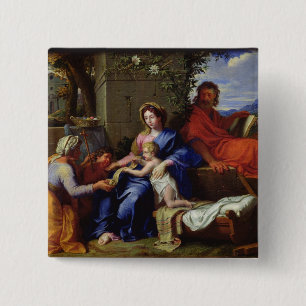 Bóton Quadrado 5.08cm A família santamente