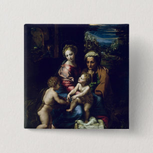 Bóton Quadrado 5.08cm A família santamente c.1518