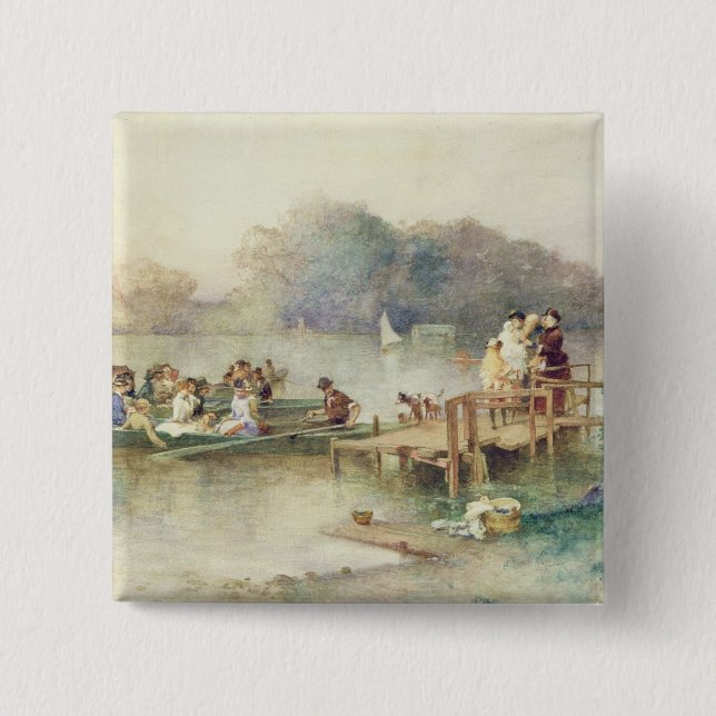 Bóton Quadrado 5.08cm A festa de casamento (Frente)