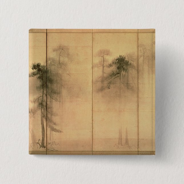 Bóton Quadrado 5.08cm A floresta dos pinhos (Frente)