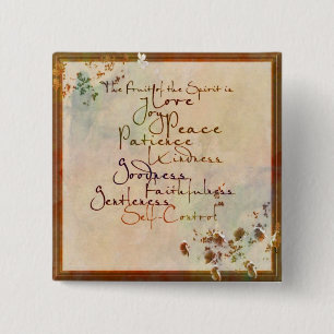 Bóton Quadrado 5.08cm A Fruta do Espírito