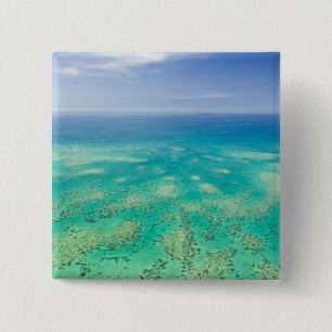 Bóton Quadrado 5.08cm A Grande Barreira de Coral, vista aérea de Green
