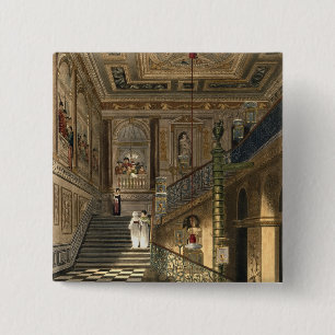 Bóton Quadrado 5.08cm A grande escadaria no palácio de Kensington de