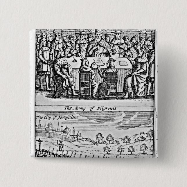 Bóton Quadrado 5.08cm A história da Guerra Santa: (Frente)