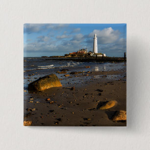 Bóton Quadrado 5.08cm A ilha Whitley de St Mary, Inglaterra