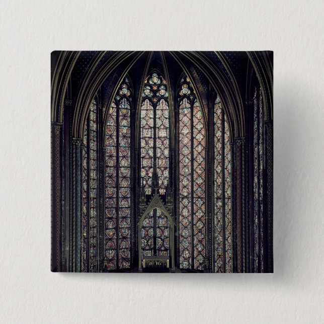 Bóton Quadrado 5.08cm A janela de vitral (Frente)