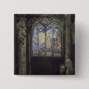Bóton Quadrado 5.08cm A janela de vitral, 1904