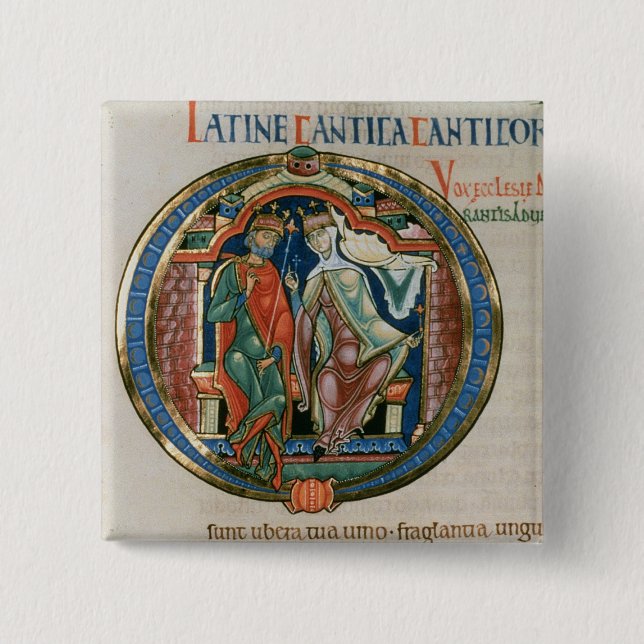 Bóton Quadrado 5.08cm A letra inicial "O" Osculatur mim - deixe-me (Frente)