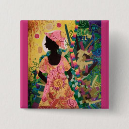 Bóton Quadrado 5.08cm A luz do botão do mundo