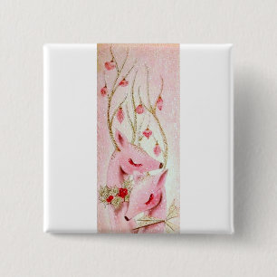 Bóton Quadrado 5.08cm A maioria de cervos bonitos do natal vintage