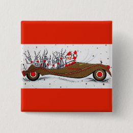 Bóton Quadrado 5.08cm A maioria de papai noel bonito do natal vintage