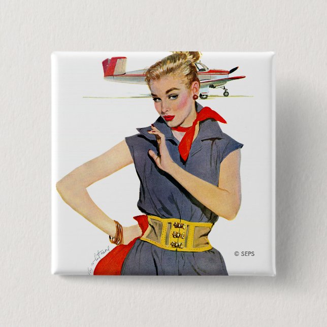 Bóton Quadrado 5.08cm A Menina Que Roubou Aviões (Frente)