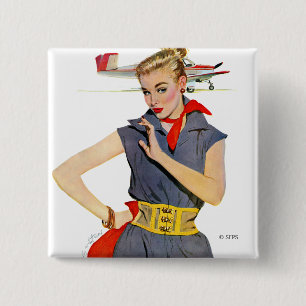 Bóton Quadrado 5.08cm A Menina Que Roubou Aviões