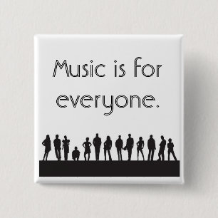 Bóton Quadrado 5.08cm A música é para todos