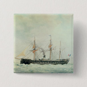 Bóton Quadrado 5.08cm A navio de guerra francesa, "La Gloire", 1880