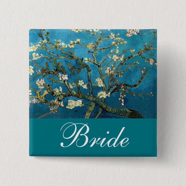 Bóton Quadrado 5.08cm A noiva/alça do almôndegas florescente (Frente)