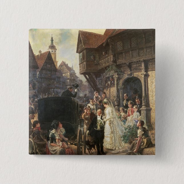 Bóton Quadrado 5.08cm A noiva, século XIX (Frente)